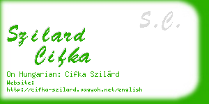 szilard cifka business card