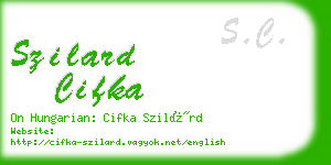 szilard cifka business card